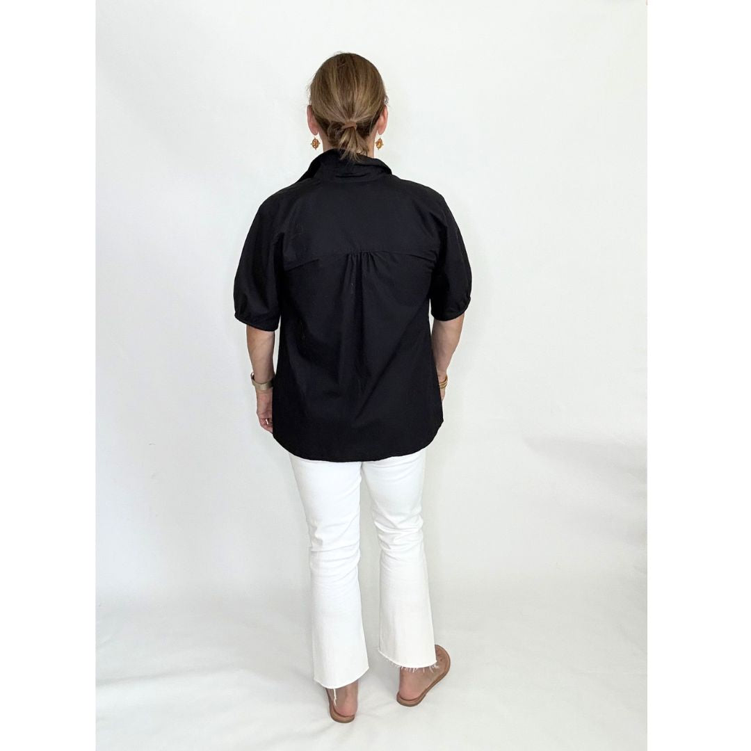 Kathya Popover Top - Black