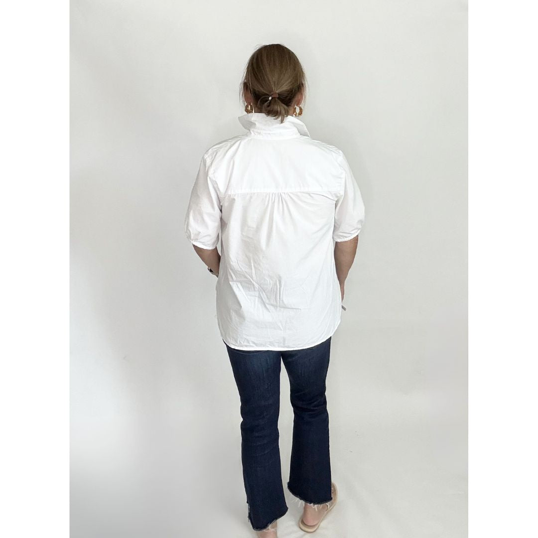 Kathya Popover Top - White