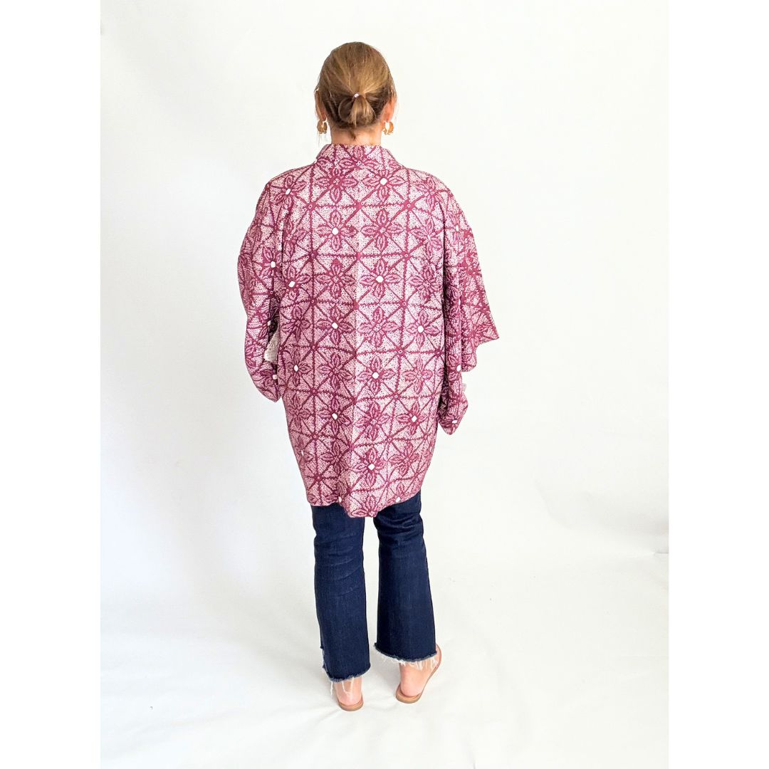 Japanese Haori - Purple Flower