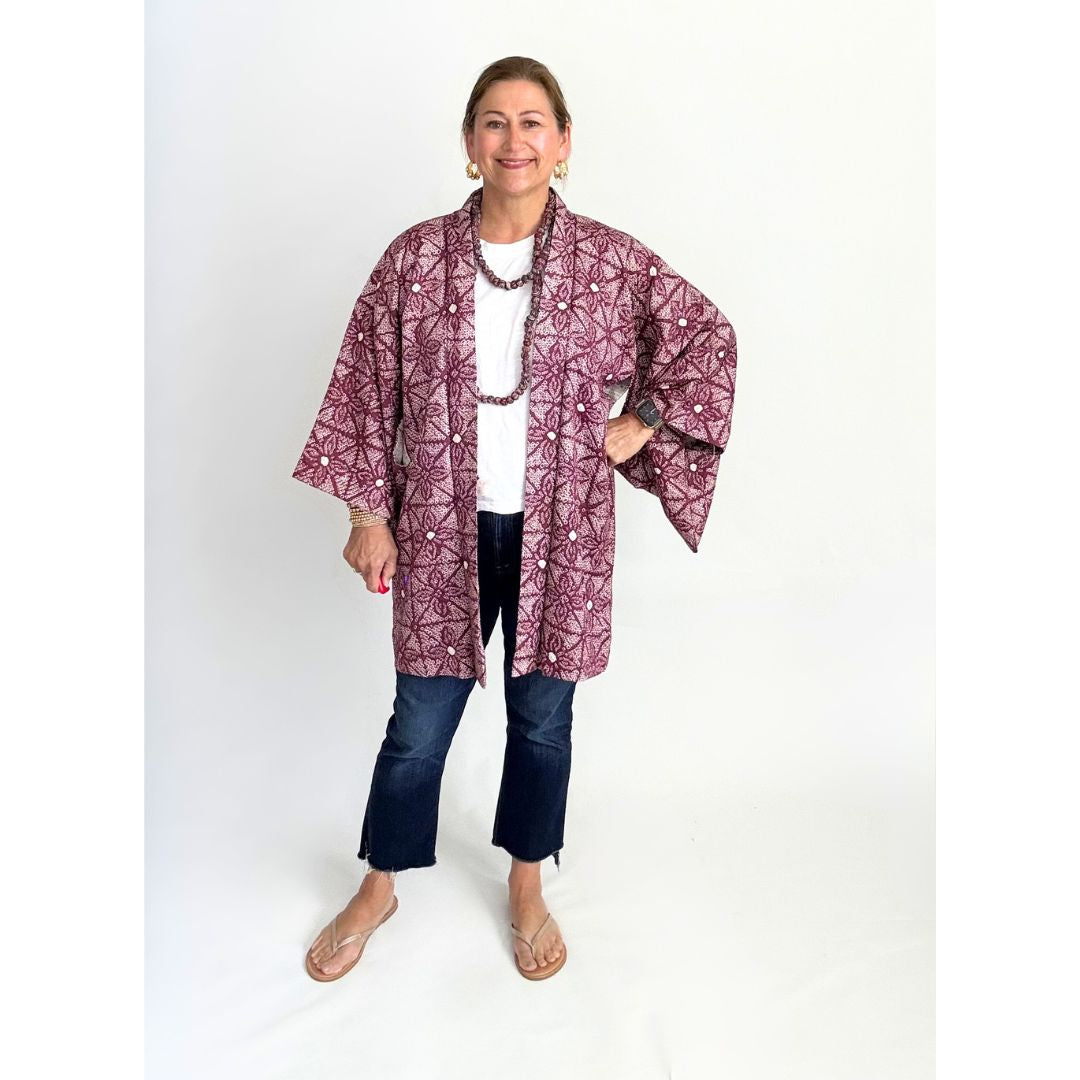 Japanese Haori - Purple Flower