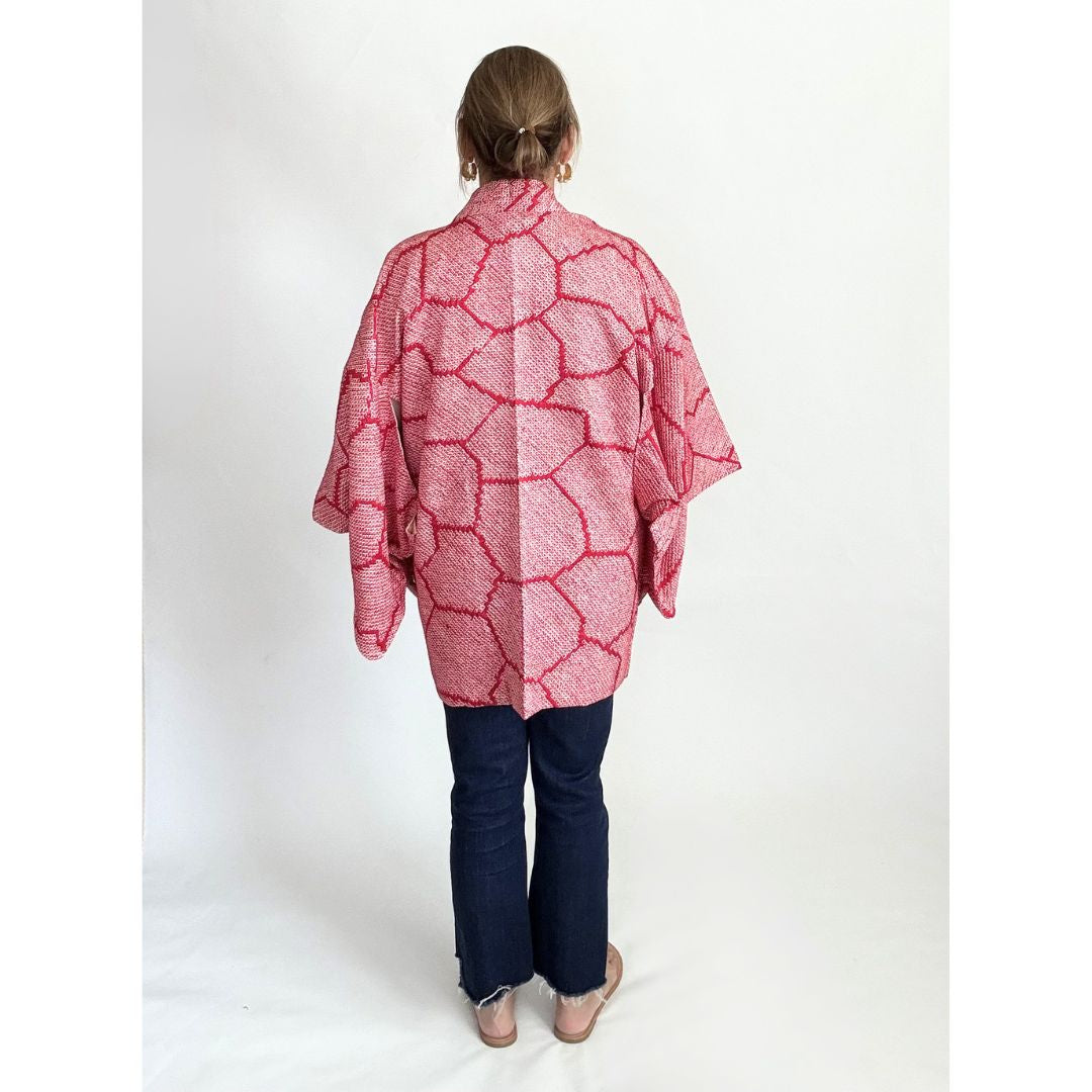 Japanese Haori - Red and White
