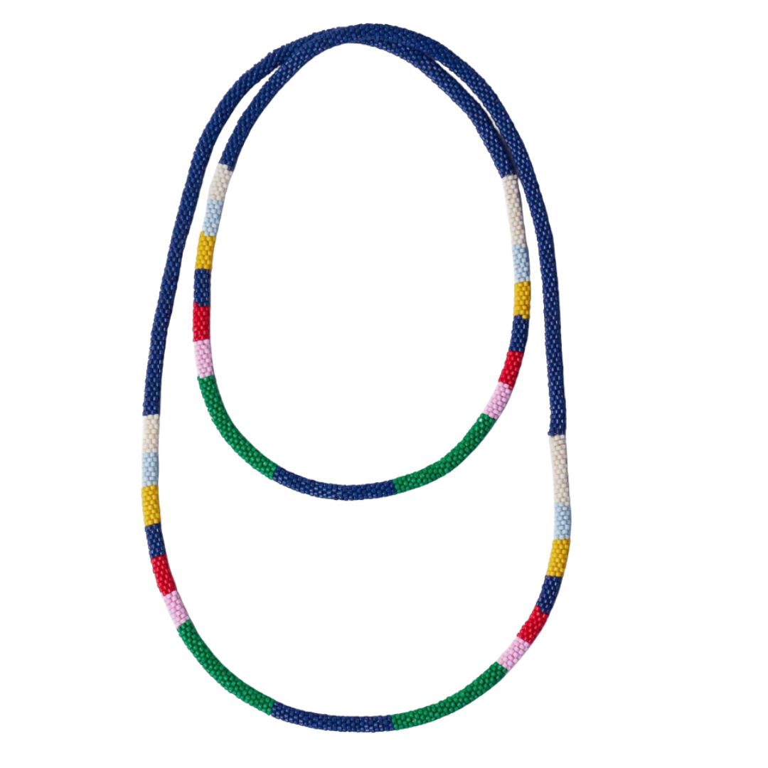 Allie Necklace - Navy Multi