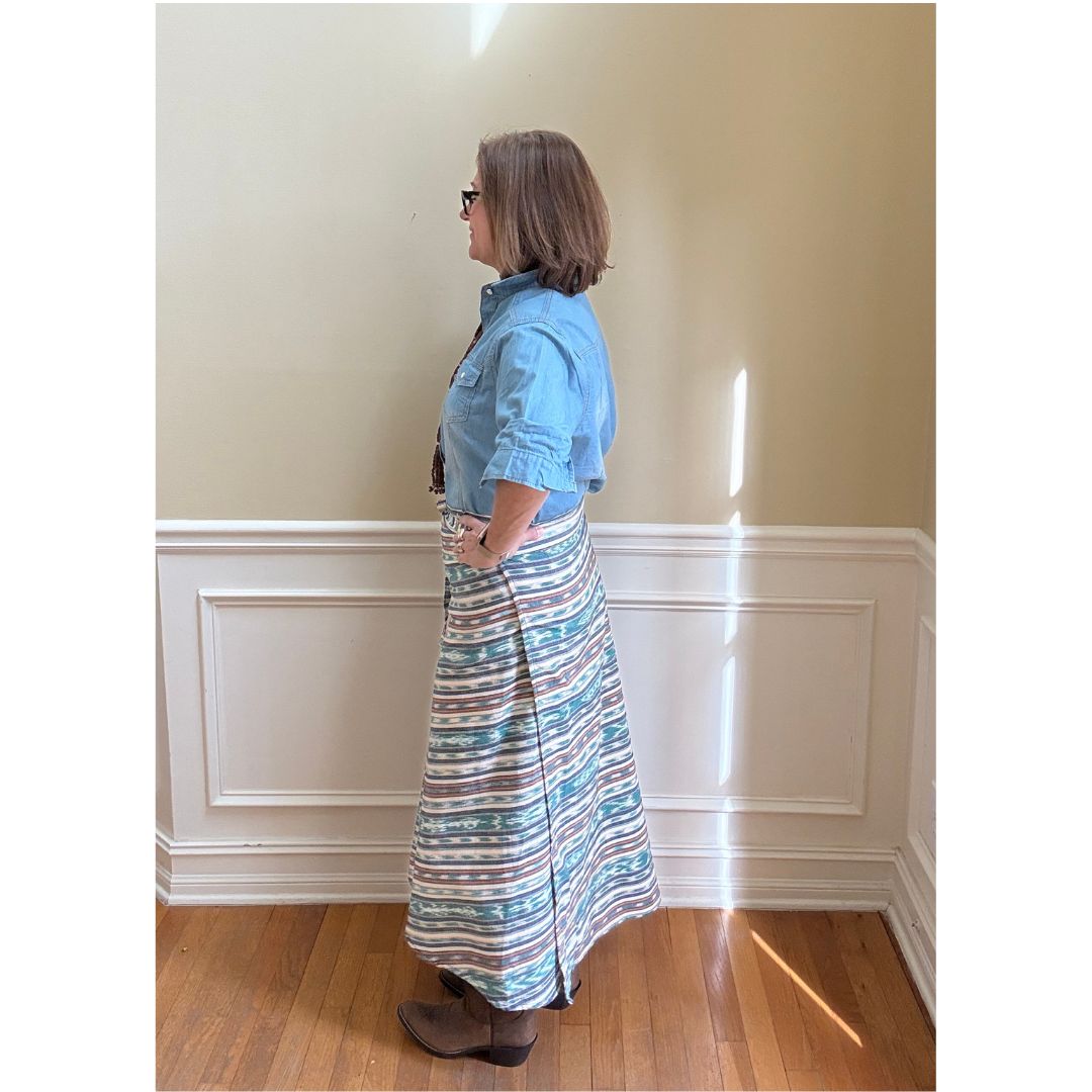 Antigua Skirt - Teal/Cream Stripe