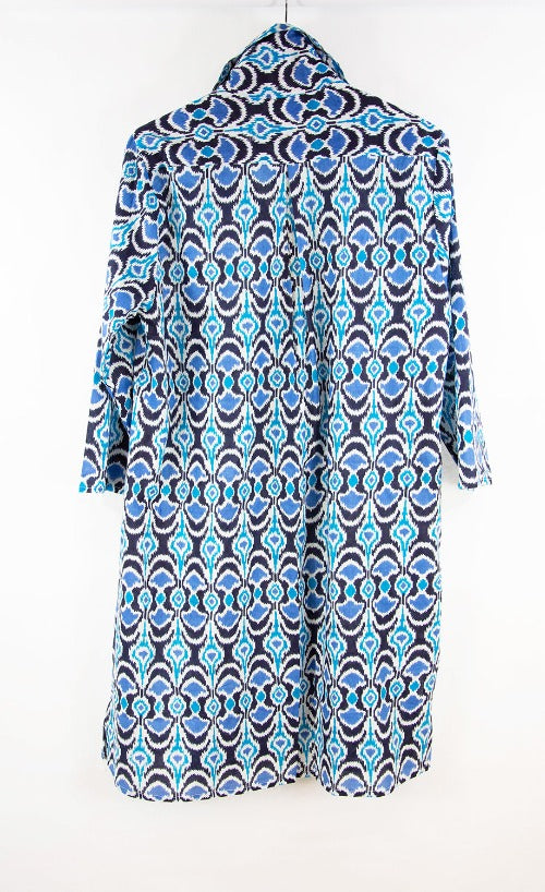 Portugal Popover Dress - Blue/Black