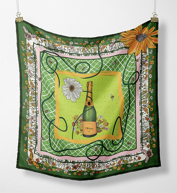 CB Grey Silk Scarf - Carson